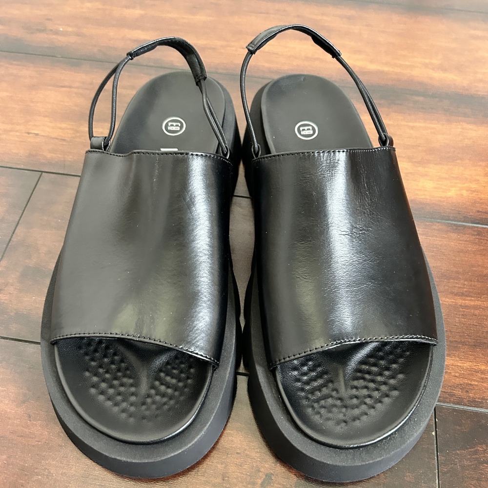 E8 by Miista Noreen Leather Chunky Platform Sandals Black EU40 US9.5 NWOB $225 - Picture 5 of 10